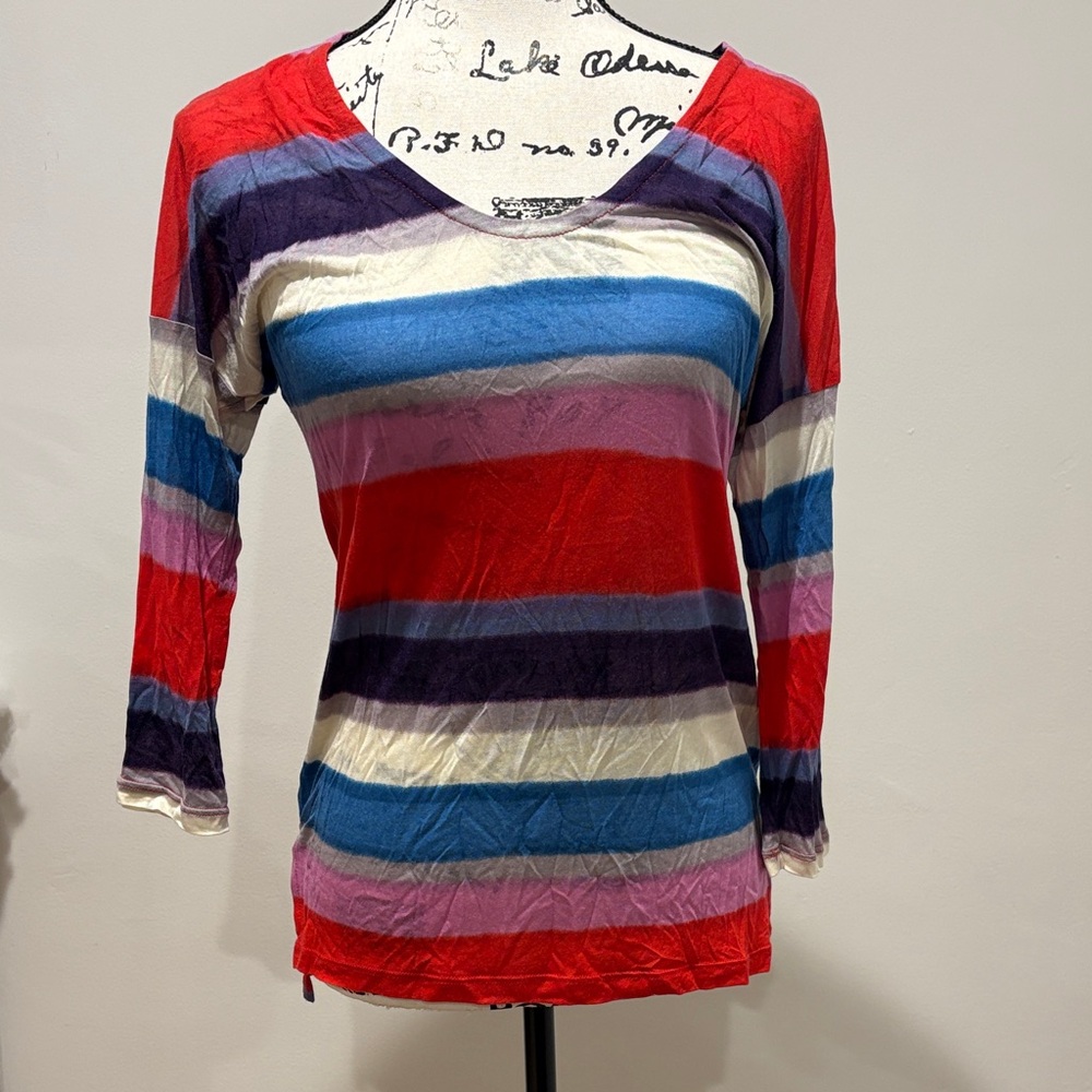 Splendid Colorful Striped Long Sleeve Top